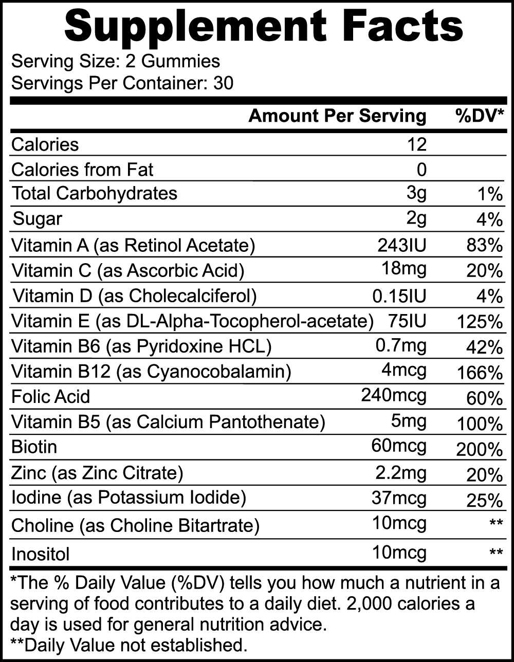 Daily Adult Multivitamin Gummies Optimal Nutrition & Supps