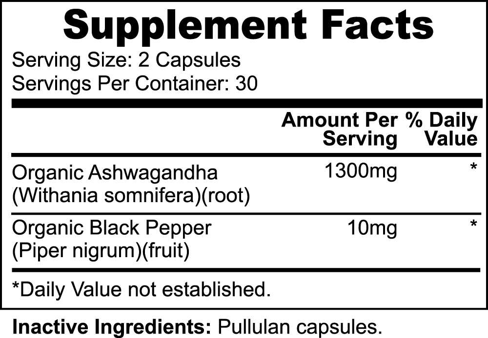 Organic Ashwagandha Root Optimal Nutrition & Supps